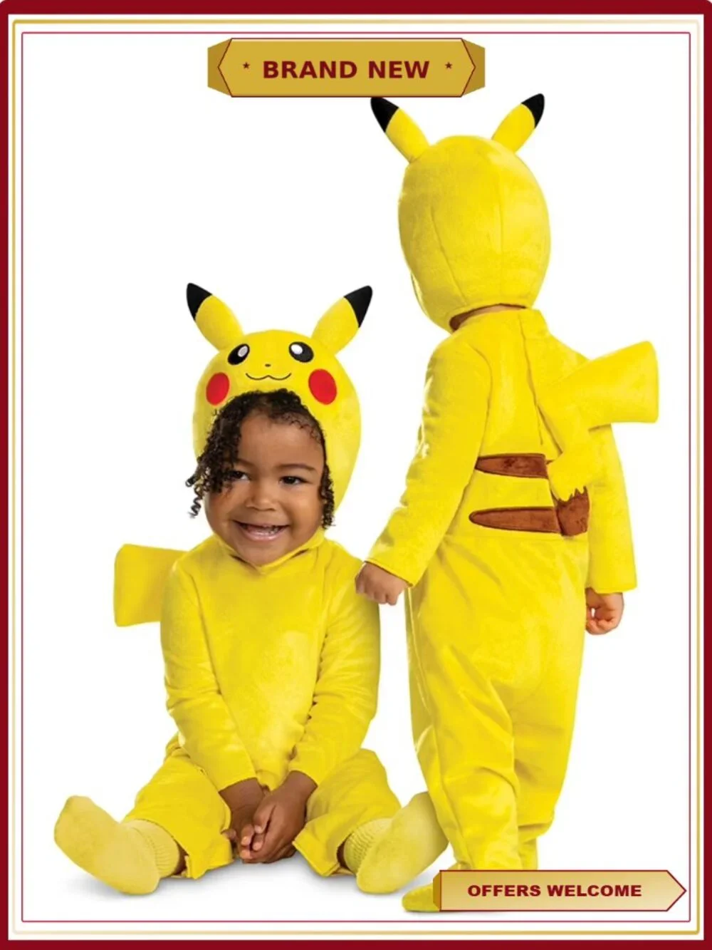 Pikachu Toddler Costume Boys Girls Halloween Jumpsuit 2T